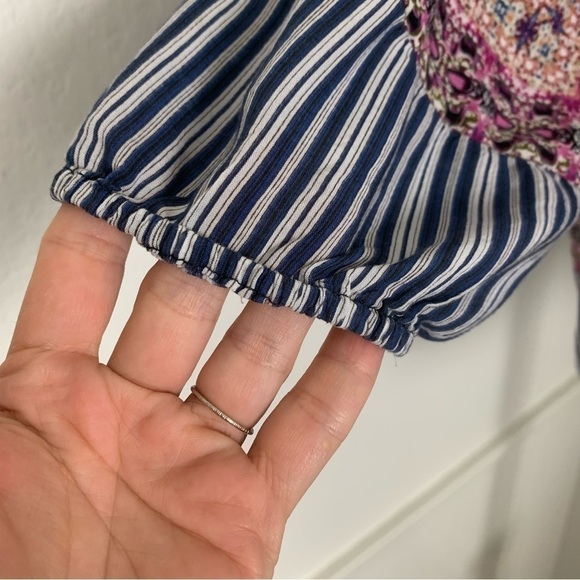 Grand & Greene Peasant Top Boho Mixed Print Size 1X - Picture 12 of 16